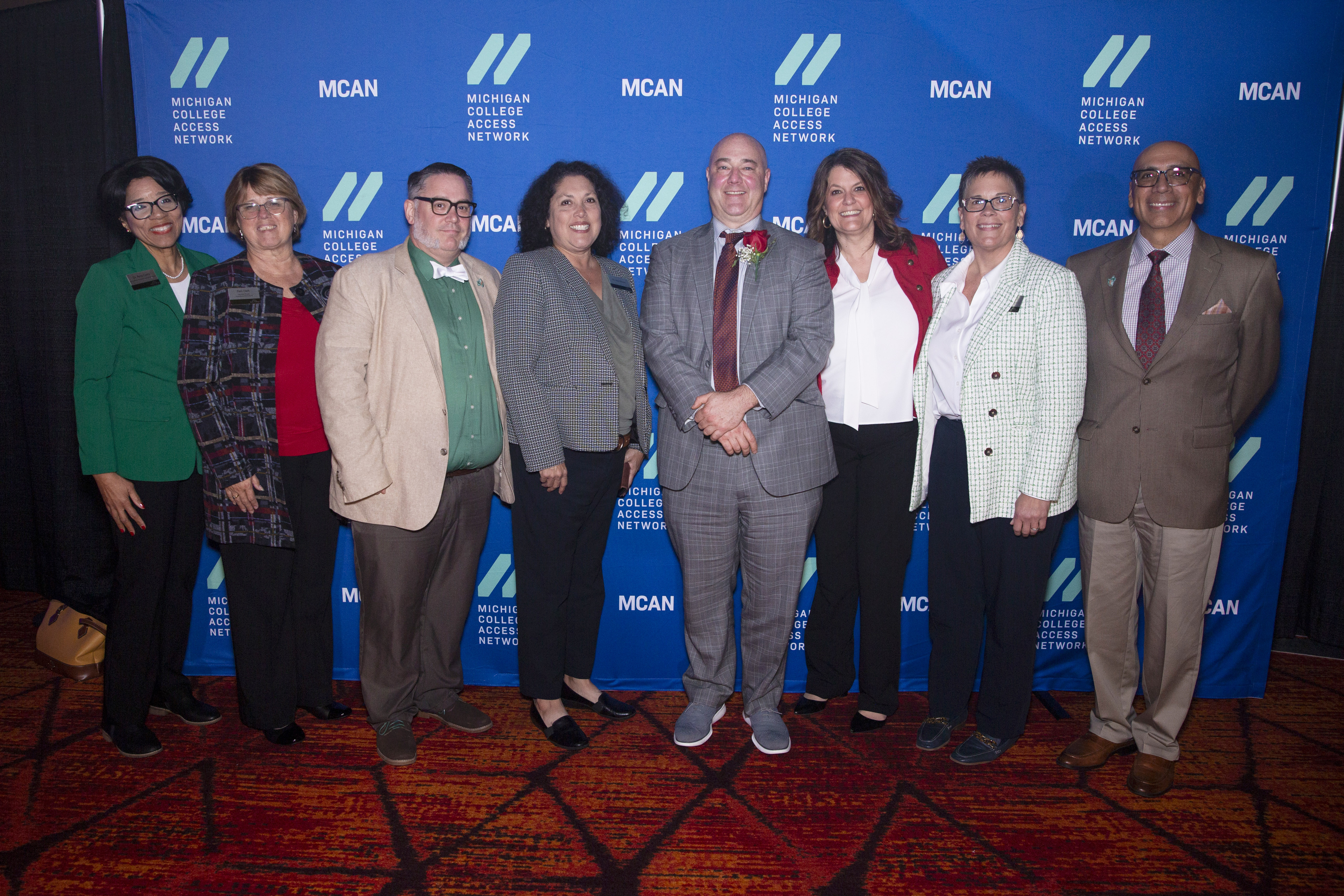 Delta College Representative pose for a photo at the 2024 MCAN Impact Awards