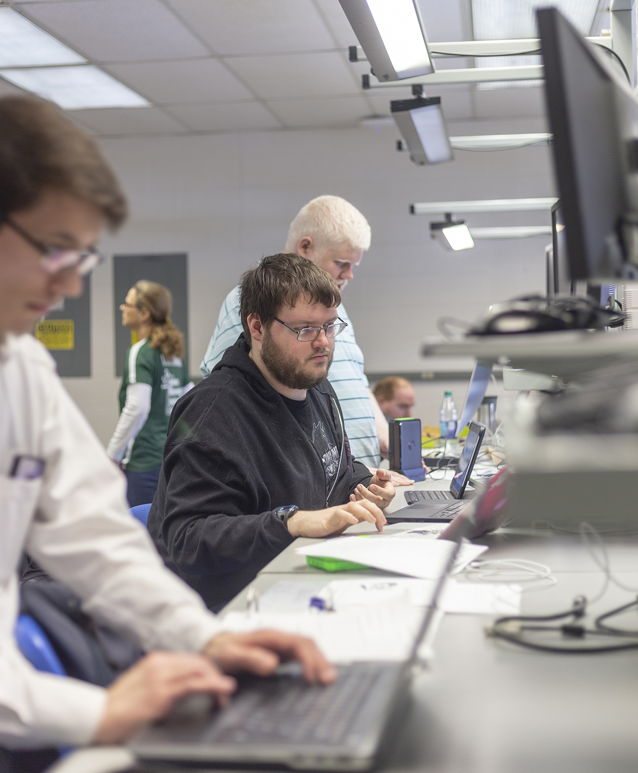 Students working in PC lab