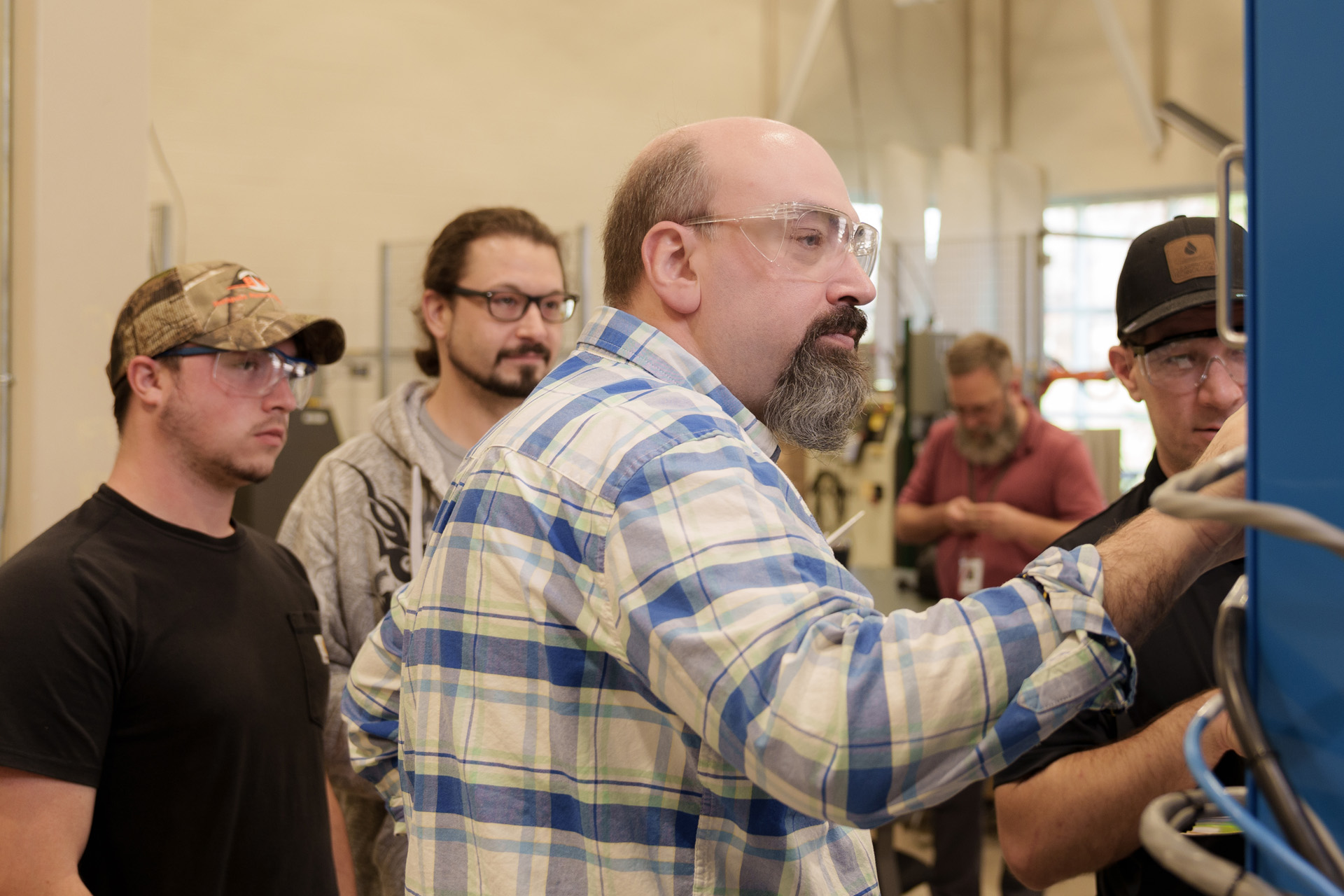 Students in trades lab